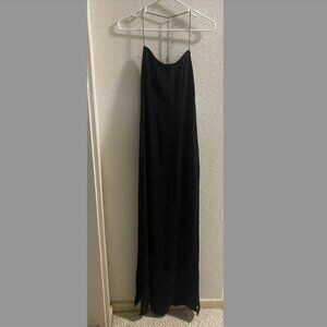 Tobi Maxi Dress with Slits and Gold Chain Straps